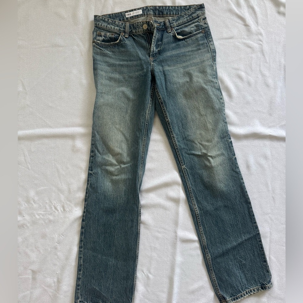 Zara Rustic Blue Low Rise Bootcut Jeans